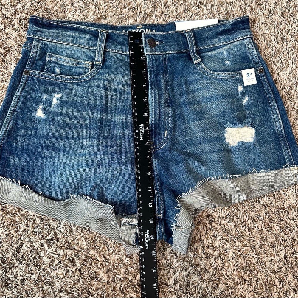 Arizona Jean Co Highest Rise Mom Short Women's Blue Denim Summer Rolled Cuff Hem - Picture 6 of 8